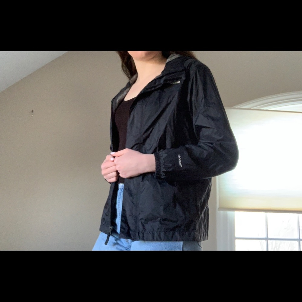 black north face raincoat